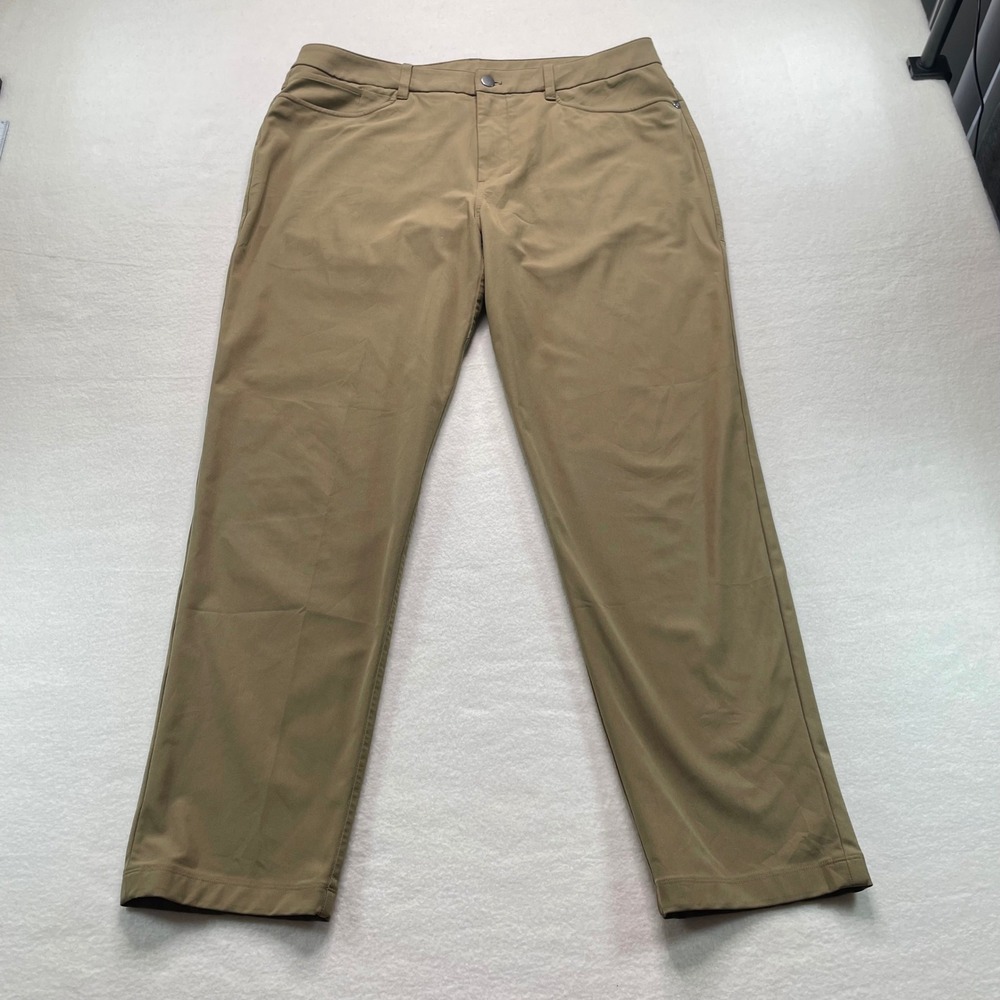 Lululemon ABC Pants Men's 35 Tan Khaki Recycled Polyester Stretch